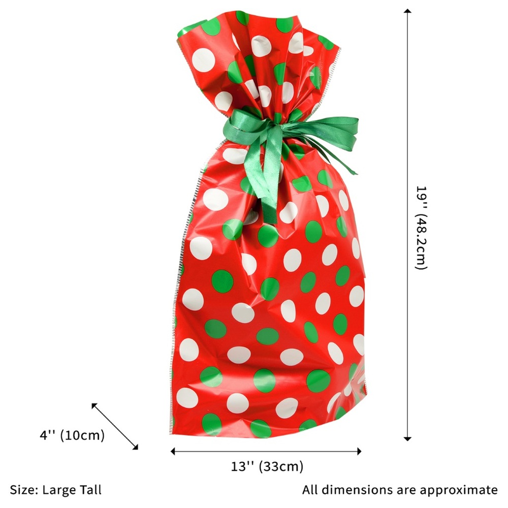 Polka Dot Gift Bags Set - Red, Green, Blue - Picture 7 of 9